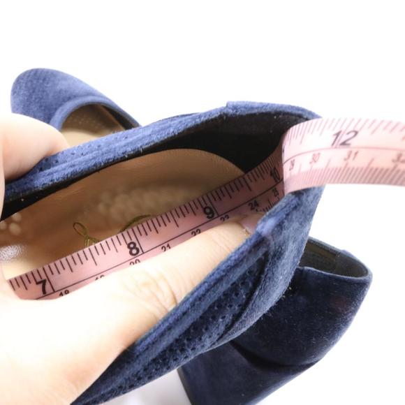 Incastrana 55mm navy blue Perforated Padded Insole Round pumps d509 - Picture 10 of 11